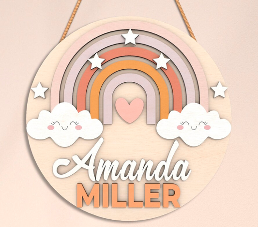 Personalized Rainbow DIY Wall Sign Kit – Fun Craft for Girls’ Rooms