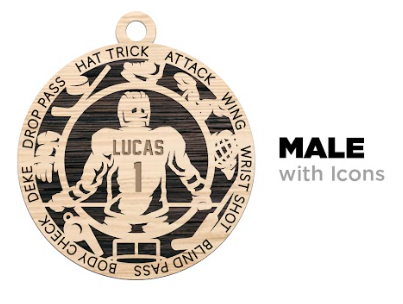 Personalized 2 Layer Wooden Hockey Christmas Ornament – Perfect for Players & Fans