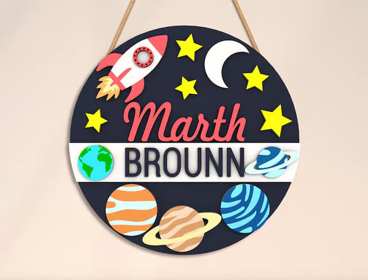 Personalized Outer Space DIY Wall Sign Kit – Paint & Build Your Child’s Name in the Stars