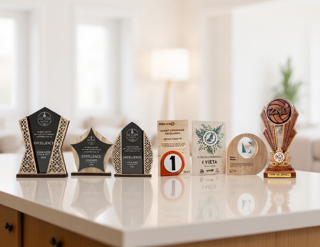 Custom Teardrop Wooden Trophy