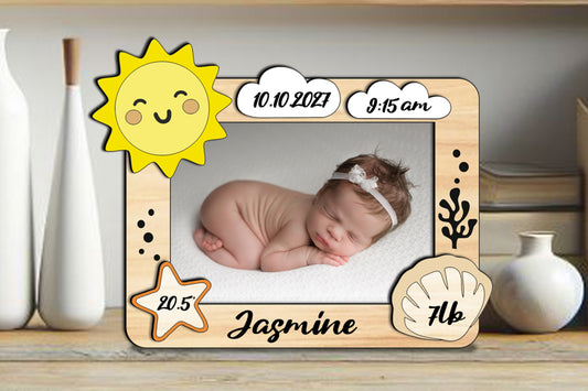 ☀️ Custom Baby Photo Frame – Summer Vibes Edition
