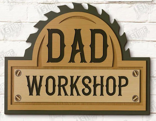 🛠️ Rustic Table Saw Garage Wall Sign – Personalized "Dad’s Workshop" or Custom Name
