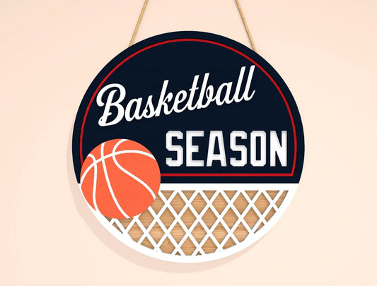🏀 DIY Kit – Basketball Season Door Hanger | Build & Paint Your Own Sports Sign