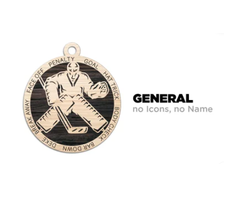 Personalized 2 Layer Wooden Hockey Christmas Ornament – Perfect for Players & Fans