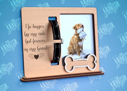 🐾 Custom Pet Memorial Photo Frame with Collar Holder & Name Engraving