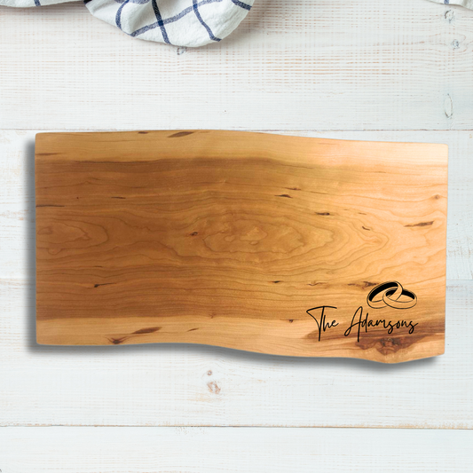 Engravable Live Edge Maple Wood Cutting Board