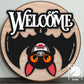 🦇 DIY Halloween "Welcome Bat" Door Hanger Kit – Upside-Down Bat with Glowing Eyes!