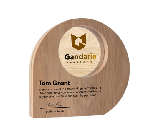 Custom Teardrop Wooden Trophy