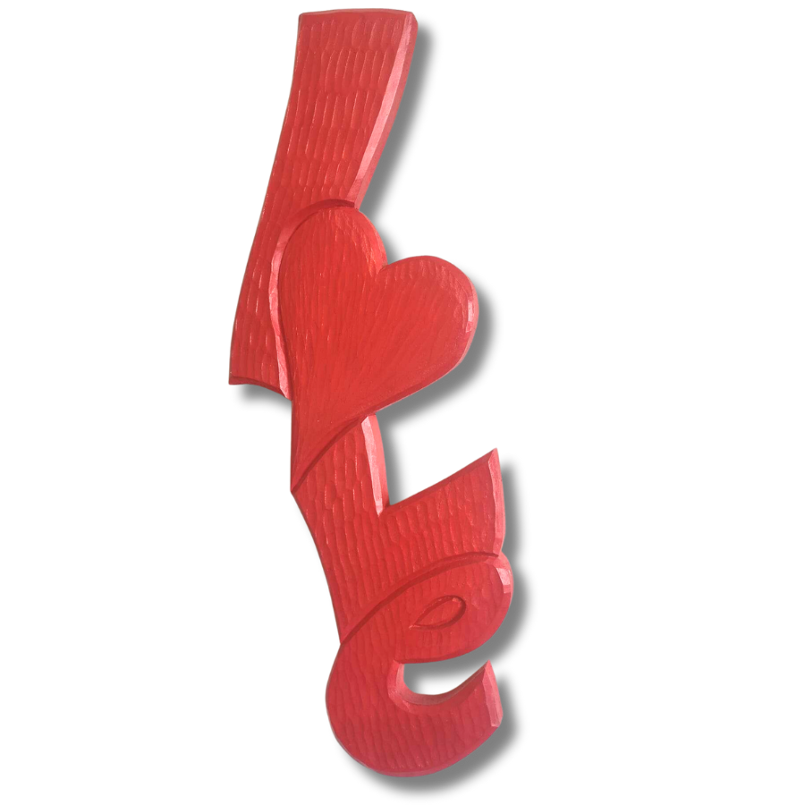 Carved 'Love' wall sign