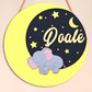 Personalized Elephant DIY Wall Sign Kit – Moon & Stars Nursery Decor Craft