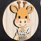 🦒 DIY Giraffe Name Wall Sign Kit – Personalized Wooden Animal Wall Decor for Kids and Nursery