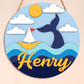 Personalized Whale & Ocean DIY Wall Sign Kit – Nautical Craft for Kids’ Rooms
