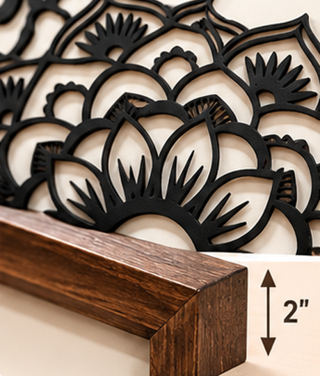 Custom Wooden Framed Wall Sign with Indian-Inspired Mandala Design | Personalized Laser-Cut Home Decor