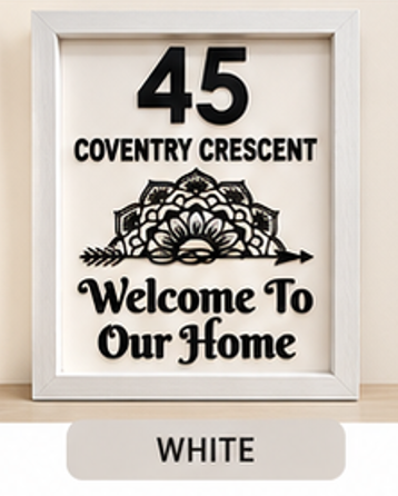 Custom Wooden Framed Wall Sign with Indian-Inspired Mandala Design | Personalized Laser-Cut Home Decor