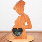 DIY Pregnant Mom Ultrasound Photo Frame – Wooden Silhouette Stand with Heart Cutout