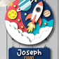 🚀 DIY Rocket Space Name Wall Sign Kit – Personalized Wooden Outer Space Decor for Kids' Room
