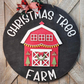 DIY Christmas Tree Farm Door Hanger Kit – Round Red Barn Holiday Sign for Front Door
