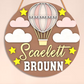 Personalized Hot Air Balloon DIY Wall Sign Kit – Pastel Pink Nursery Craft for Girls