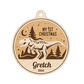 Personalized Dinosaur-Themed Family Christmas Ornament – Handcrafted from Canadian Maple | Custom Name Engraving