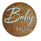 18" Custom Round Baby Name Sign - Simple Design
