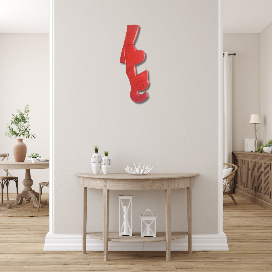Carved 'Love' wall sign