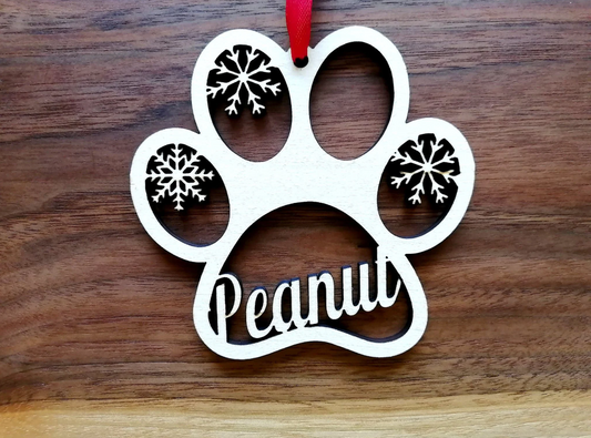 Personalized Cat Lover’s Wooden Christmas Ornament – Handcrafted from Canadian Maple | Custom Name Engraving