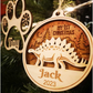 Personalized Dinosaur-Themed Family Christmas Ornament – Handcrafted from Canadian Maple | Custom Name Engraving