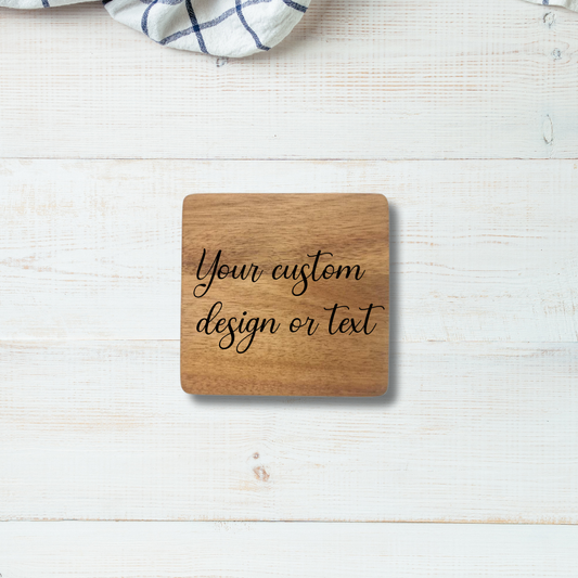 Engravable Acacia Wood Coaster (set of 4)