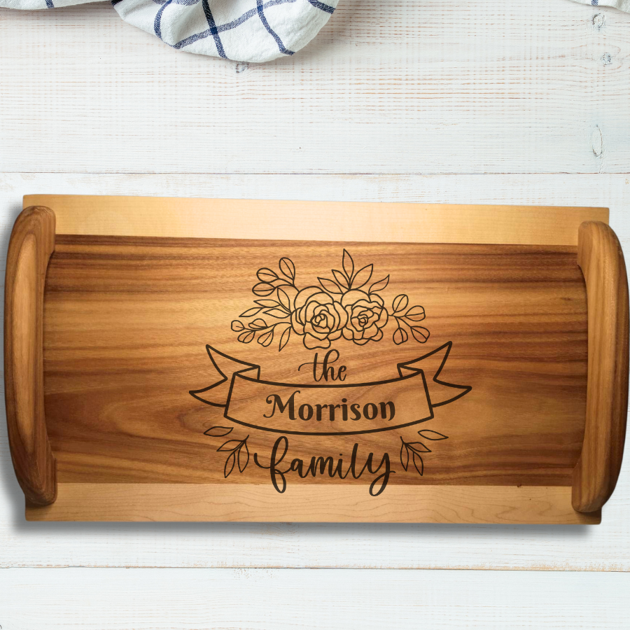 Engravable Maple/Canary Wood Serving Tray