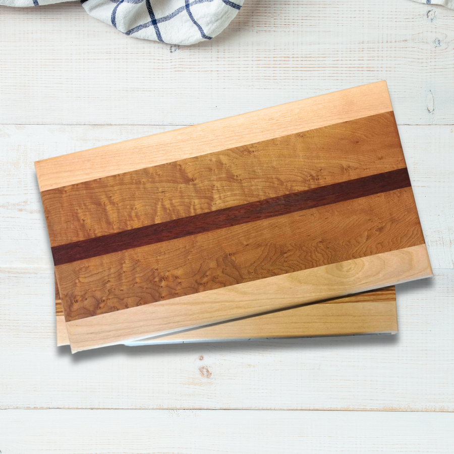 Engravable Edge Grain Maple & Rosewood Cutting Board