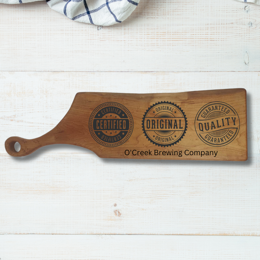 Engravable Maple Live Edge Beer Paddle