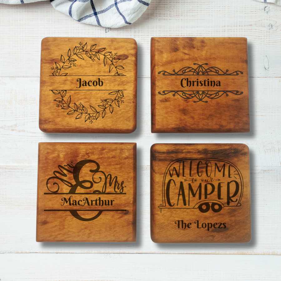 Engravable Soto Wood Coaster (set of 4)