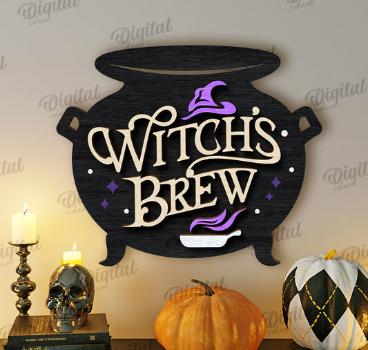 🧙‍♀️ DIY Halloween "Witch’s Brew" Door Hanger Kit – Cauldron, Spells & Swirls!