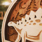 Personalized Dinosaur-Themed Family Christmas Ornament – Handcrafted from Canadian Maple | Custom Name Engraving