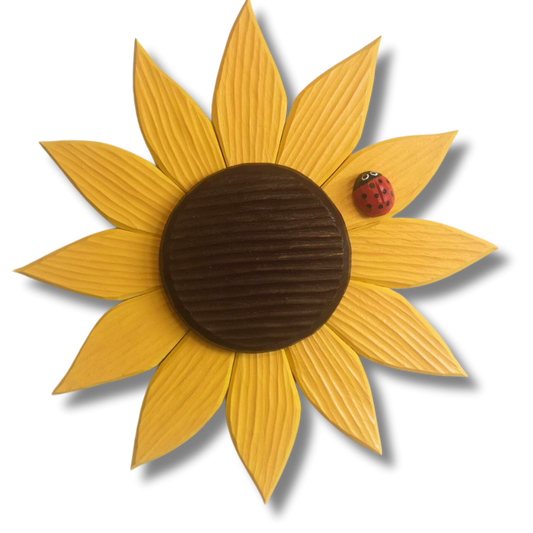 Carved Sunflower Wall Sign