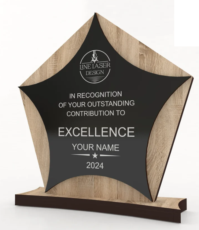Custom Star Wooden Trophy
