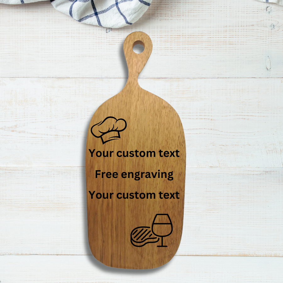 Engravable Acacia Paddle Breadboard