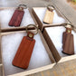 Wooden Keychain with Leather Strap