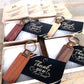 Wooden Keychain with Leather Strap