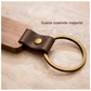 Wooden Keychain with Leather Strap