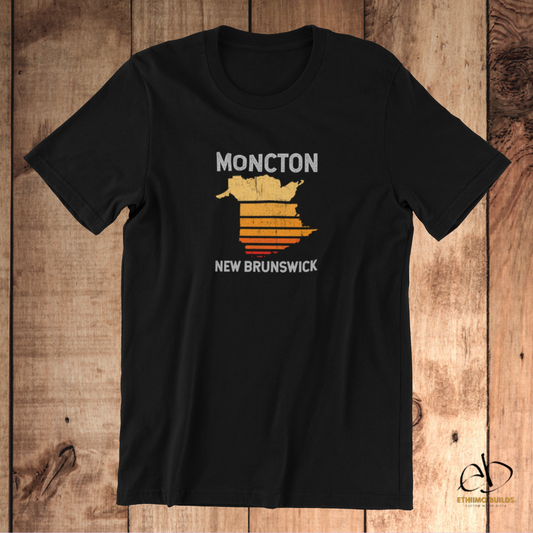 Moncton New Brunswick Map Unisex Souvenir T-shirt